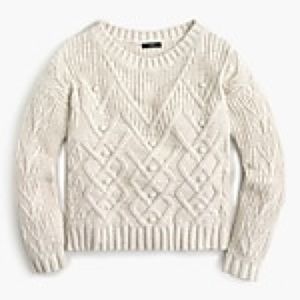 J. Crew Popcorn Cable-knit pointelle Sweater